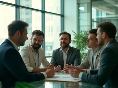 Equipo de expertos en energía verde reunido